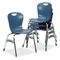Virco Ergonomic Stack Chair, 18" High Zuma Bucket Seat, Blueberry, 4/Carton VIRZU41840