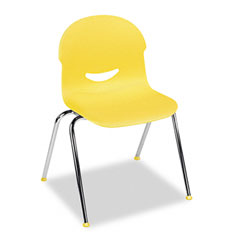 Virco IQ Series Stack Chairs, 17-1/2" Seat Height, Squash/Chrome, 4/Carton VIR26451747