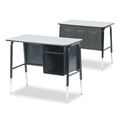 Virco Jr. Executive Desk, 34w x 20d, Gray Nebula VIR765091