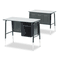 Virco Jr. Executive Desk, 34w x 20d, Gray Nebula VIR765091