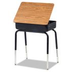 Virco Lift-Lid Student Desk, 24w x 18d, Medium Oak, 2/Carton VIR751084
