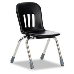 Virco Metaphor Series Classroom Chair, 12-1/2" Seat Height, Black/Chrome, 5/Carton VIRN912BLK01CHM
