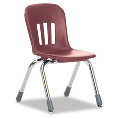 Virco Metaphor Series Classroom Chair, 12-1/2" Seat Height, Wine/Chrome, 5/Carton VIRN912RED50CHM