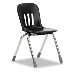 Virco Metaphor Series Classroom Chair, 14-1/2" Seat Height, Black/Chrome, 5/Carton VIRN914BLK01CHM