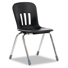 Virco Metaphor Series Classroom Chair, 18" Seat Height, Black/Chrome, 4/Carton VIRN918BLK01CHM