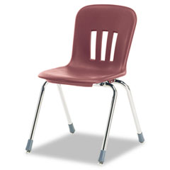 Virco Metaphor Series Classroom Chair, 18" Seat Height, Wine/Chrome, 4/Carton VIRN918RED50CHM