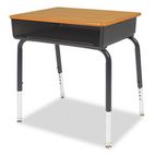 Virco Open Front Student Desk, 24w x 18d, Walnut Top, 2/Carton VIR785078