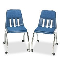 Virco Padded Teacher's Chair, 18-5/8 x 21 x 30, Navy VIR9050P51
