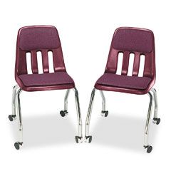 Virco Padded Teacher's Chair, 18-5/8 x 21 x 30, Wine VIR9050P50