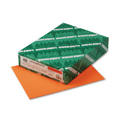 Wausau Paper Astrobrights Colored Card Stock, 65 lbs., 8-1/2 x 11, Cosmic Orange, 250 Sheets WAU22851