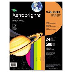 Wausau Paper Astrobrights Colored Paper, 24lb, 8-1/2 x 11, Assorted, 500 Sheets/Ream WAU21289