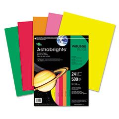 Wausau Paper Astrobrights Colored Paper, 24lb, 8-1/2 x 11, Assortment, 500 Sheets/Ream WAU21224
