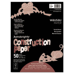 Wausau Paper Astrobrights Construction Paper, 72-lb., 9 x 12, Grizzly Brown, 50 Sheets/Pack WAU20603