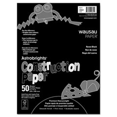 Wausau Paper Astrobrights Construction Paper, 72-lb., 9 x 12, Raven Black, 50 Sheets/Pack WAU20601