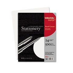 Wausau Paper Royal Cotton Fine Business Paper, 24 lbs., 8-1/2 x 11, White, 500/Box WAU28679