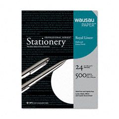 Wausau Paper Royal Linen Fine Business Paper, 24 lbs., 8-1/2 x 11, White, 500/Box WAU74089