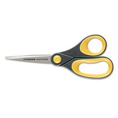 Westcott Non-Stick Titanium Bonded Scissors, 8" Length, 3-1/4" Cut, Gray/Yellow, 3/Pack ACM15454