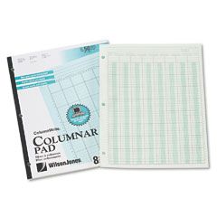 Wilson Jones Accounting Pad, Eight Six-Unit Columns, 8-1/2 x 11, 50-Sheet Pad WLJG7208A