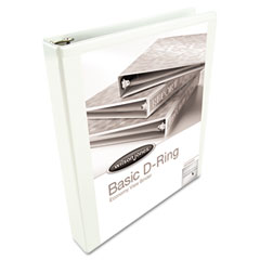 Wilson Jones Basic D-Ring Vinyl View Binder, 1" Capacity, White WLJ38614W