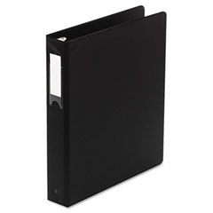 Wilson Jones Basic Vinyl Round Ring Binder With Label Holder, 1-1/2" Capacity, Black WLJ36834NHB