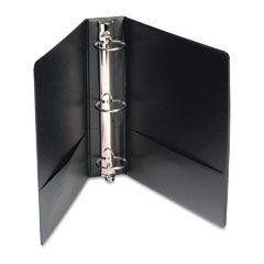 Wilson Jones Basic Vinyl Round Ring Binder With Label Holder, 2" Capacity, Black WLJ36844NHB