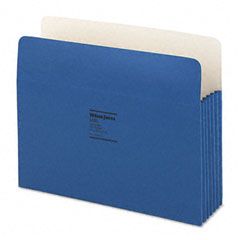Wilson Jones ColorLife 3 1/2 Inch Expansion Pocket, Straight Tab, Dark Blue, 25/Box WLJ64BL