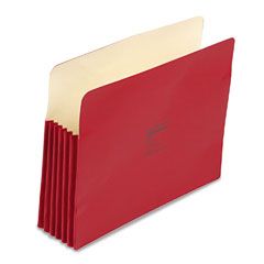 Wilson Jones ColorLife 5 1/4 Inch Expansion Pocket, Straight Tab, Letter, Red, 10/Box WLJ66R