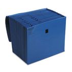 Wilson Jones ColorLife Expanding A-Z Files with Velcro, 21 Pocket, Letter, Dark Blue WLJC7117ABL