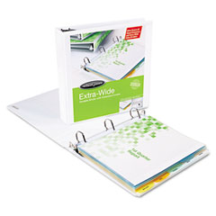 Wilson Jones D-Ring Extended Cover Vinyl View Binder, 1-1/2" Capacity, White WLJ80270