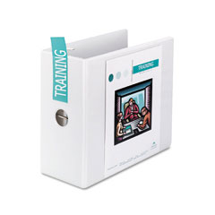 Wilson Jones Heavy-Duty D-Ring Vinyl View Binder, 5" Capacity, White WLJ38550W