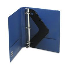 Wilson Jones Heavy-Duty No-Gap D-Ring Binder With Label Holder, 1" Capacity, Dark Blue WLJ38414BL