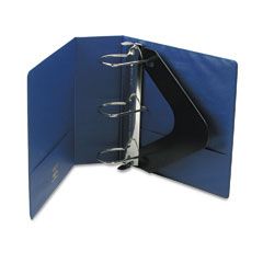 Wilson Jones Heavy-Duty No-Gap D-Ring Binder With Label Holder, 4" Capacity, Dark Blue WLJ38454BL