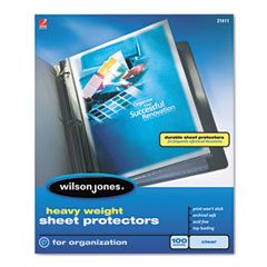 Wilson Jones Heavy Weight Sheet Protector, Clear, 100/Box WLJ21411
