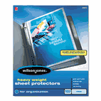 Wilson Jones Heavy Weight Sheet Protector, Clear, 50/Box WLJ21410