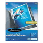 Wilson Jones Heavy Weight Sheet Protector, Non-Glare Finish, Clear, 100/Box WLJ21413