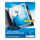 Wilson Jones Heavy Weight Sheet Protector, Non-Glare Finish, Clear, 50/Box WLJ21412