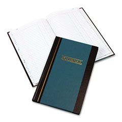 Wilson Jones Journal Book, Two-Column, Blue Hardcover, 150 Pages, 11 3/4 x 7 1/4 WLJS30015J
