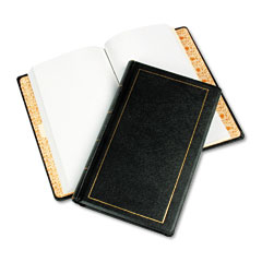 Wilson Jones Looseleaf Minute Book, Black Leather-Like Cover, 125 Pages, 8 1/2 x 14 WLJ039531