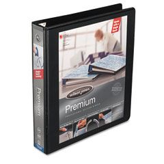 Wilson Jones Premium Single-Touch Locking Round Ring View Binder, 1-1/2" Capacity, Black WLJ87903