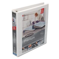 Wilson Jones Premium Single-Touch Locking Round Ring View Binder, 1-1/2" Capacity, White WLJ87905