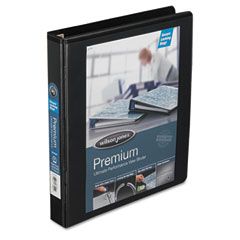 Wilson Jones Premium Single-Touch Locking Round Ring View Binder, 1" Capacity, Black WLJ87900