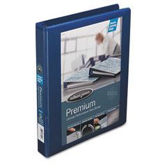 Wilson Jones Premium Single-Touch Locking Round Ring View Binder, 1" Capacity, Blue WLJ87901