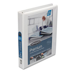 Wilson Jones Premium Single-Touch Locking Round Ring View Binder, 1" Capacity, White WLJ87902