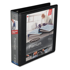 Wilson Jones Premium Single-Touch Locking Round Ring View Binder, 2" Capacity, Black WLJ87906