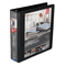 Wilson Jones Premium Single-Touch Locking Round Ring View Binder, 2" Capacity, Black WLJ87906