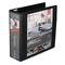 Wilson Jones Premium Single-Touch Locking Round Ring View Binder, 3" Capacity, Black WLJ87909