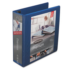 Wilson Jones Premium Single-Touch Locking Round Ring View Binder, 3" Capacity, Blue WLJ87910