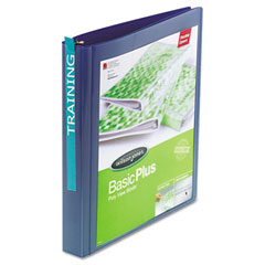 Wilson Jones Print-Won't-Stick Flexible Poly Round Ring View Binder, 1" Capacity, Blue WLJ43345