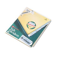 Wilson Jones Single-Sided Reinforced Insertable Index, Clear, 8-Tab, Letter, Buff, 8/Set WLJ54312