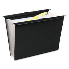 Wilson Jones Slidebar File with Expanding 13 Pockets, Poly, Letter, Black WLJ68205
